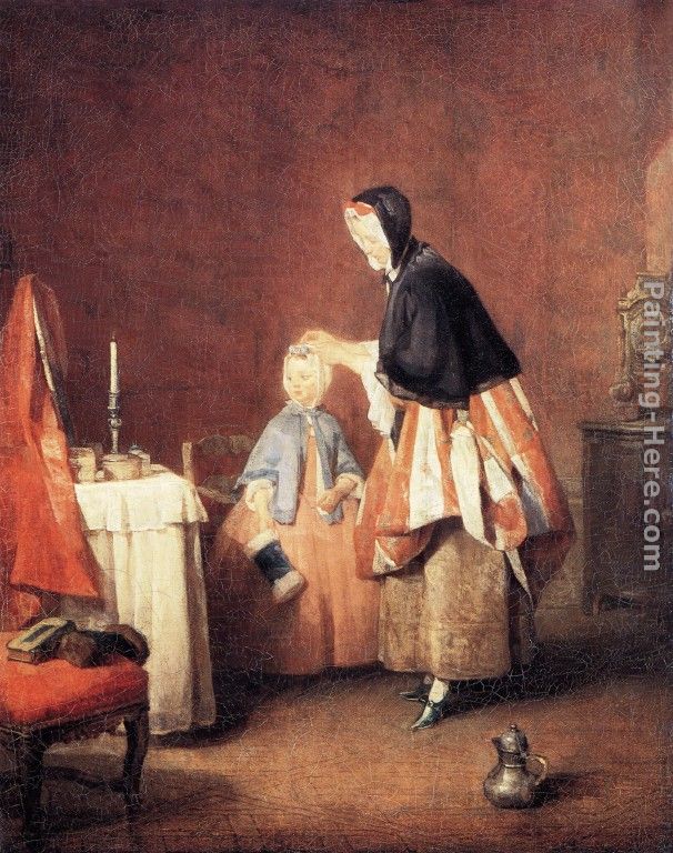 The Dressing Table painting - Jean Baptiste Simeon Chardin The Dressing Table art painting